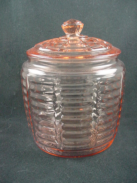 Vintage Anchor Hocking “Princess Pink” Depression Glass Cookie Jar /hg –  Pathway Market GR