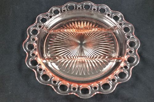 Old Colony Lace Edge 3 Part Relish Dish