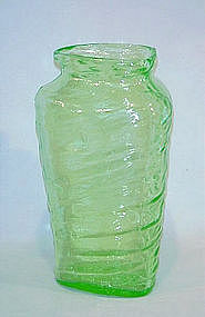Consolidated Catalonian Emerald Tri Vase - 10 inch