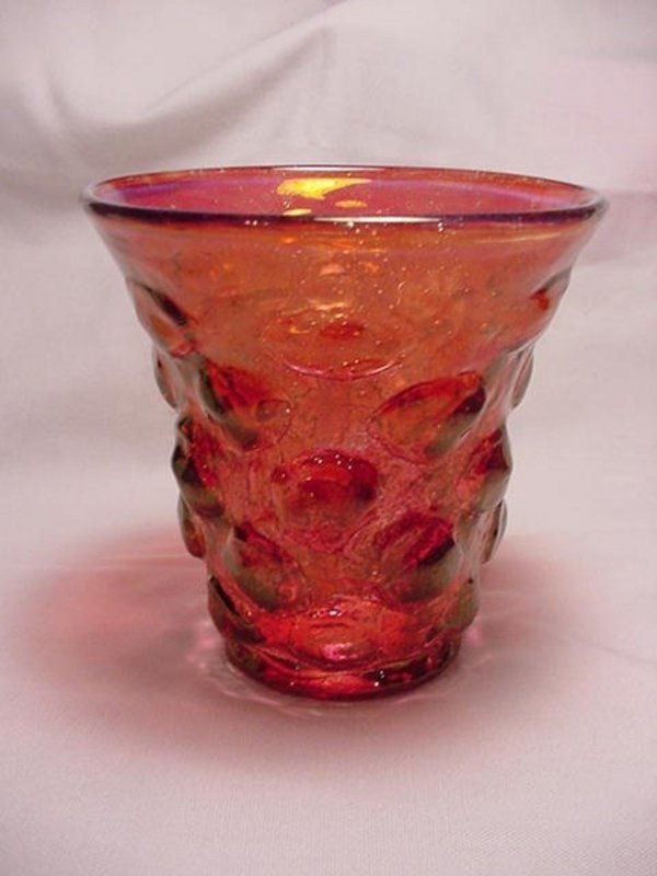 Consolidated Catalonian Ruby Wash Sweet Pea Vase