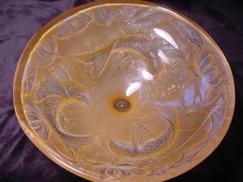 Consolidated Glass Goldfish Comport - Yellow