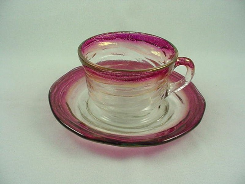 Consolidated Catalonian Ruby Stain Cup &amp; Saucer Set