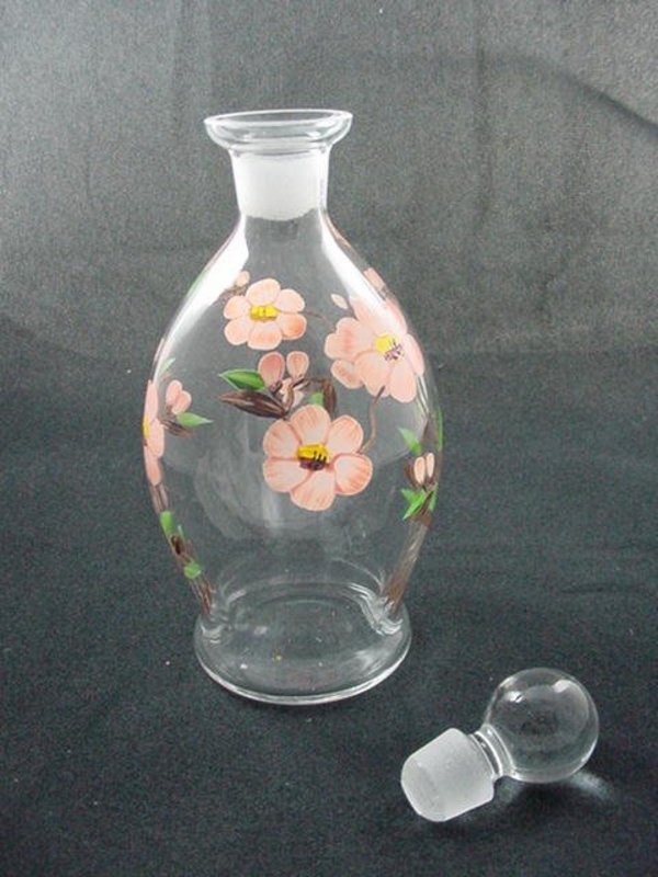 Imperial Glass Hand Painted Decanter Bottle