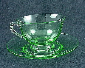 Fostoria Fairfax Cup & Saucer Set - Green