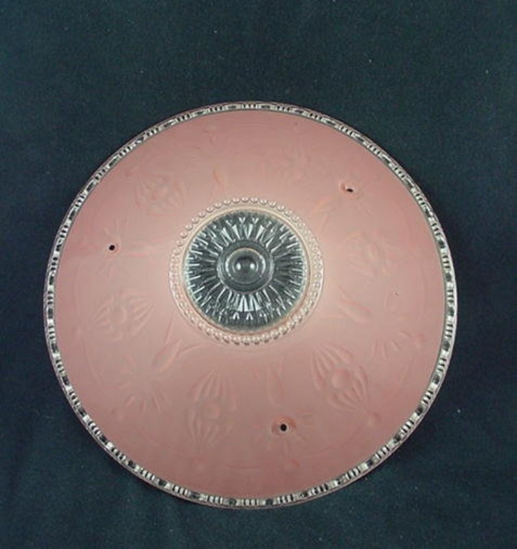 Bead Chain Ceiling Shade &amp; Fixture - Pink Abstract