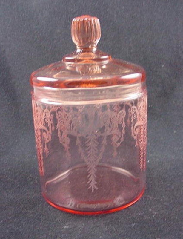 Cambridge Cleo Rare Cigarette Jar &amp; Cover - Pink