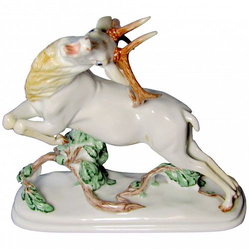 Augarten Porzellan Hirsh Wien Vienna original porcelain Deer Elk figurine