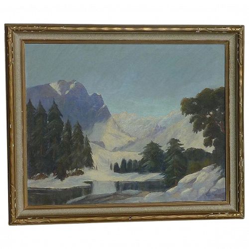 Roger Scott American California listed artist Colorado Hallett Peak mountain landscape painting