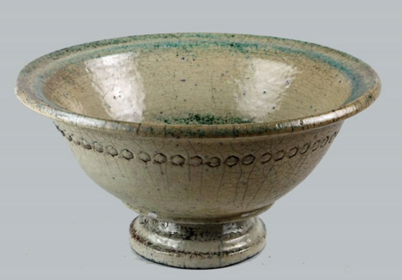 Ceramic Raku Footed Bowl