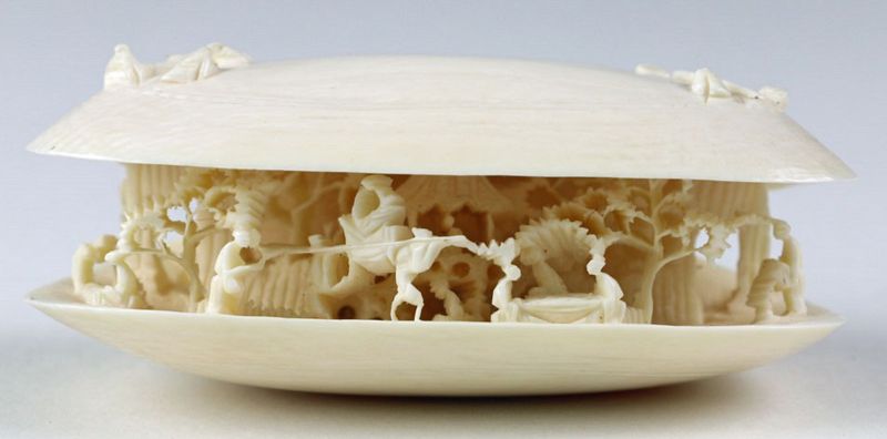 Chinese Ivory Clam Shell Carving