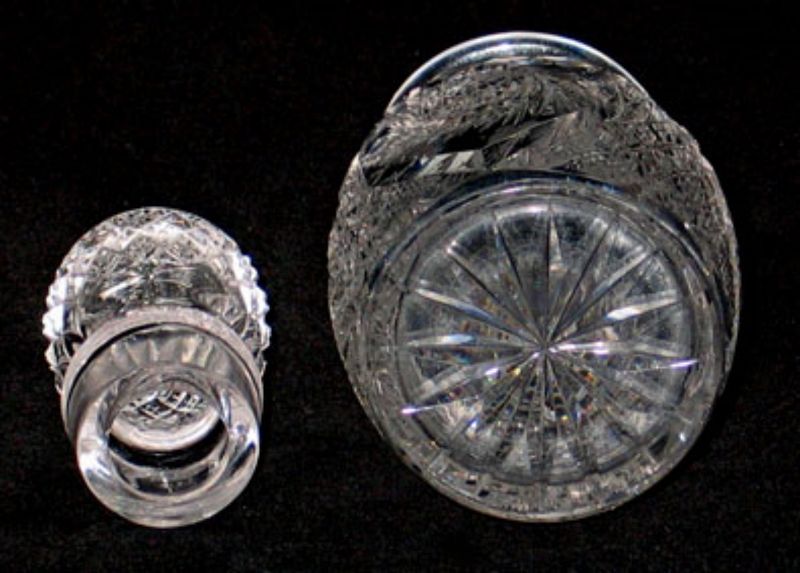 Cut Glass Jar with Stopper or Condiment Container