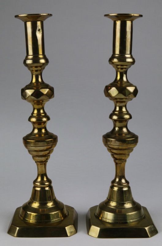 Beehive and Diamond Cut Candlestick Pair