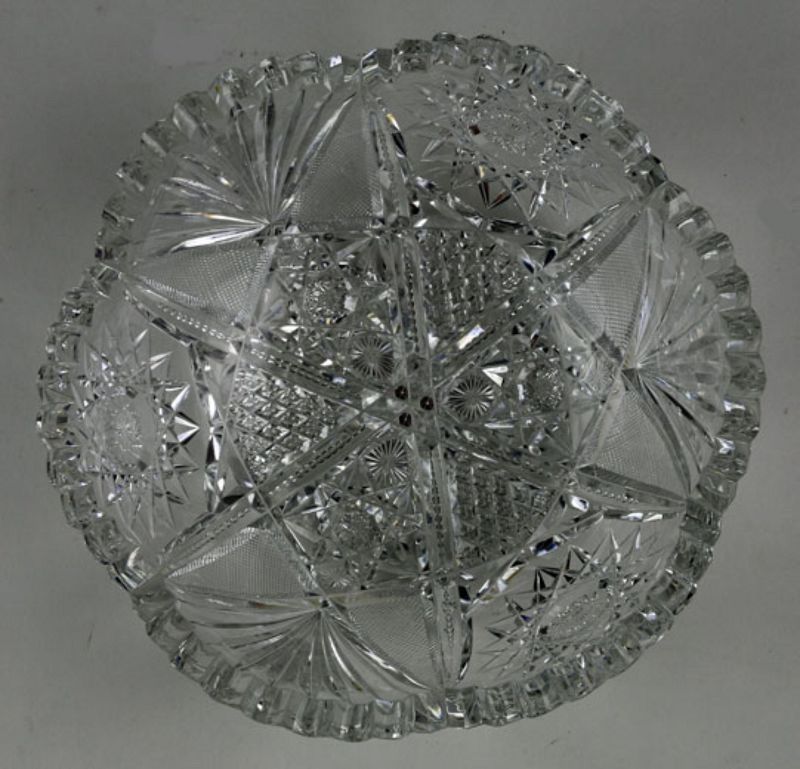 Fan and Star Cut Glass Bowl