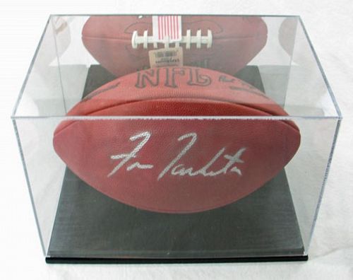 Fran Tarkenton Autographed Football with Display Cube