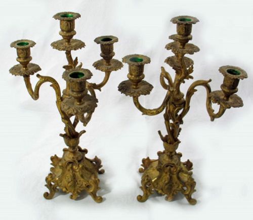 French Rococo Candelabra, Pair
