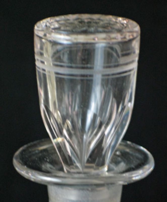 Hand Blown Cut Glass Decanter with Stopper