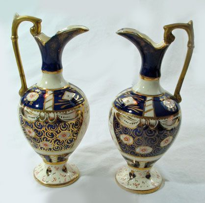 Matched Pair of Porcelain Ewers