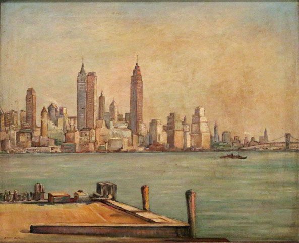New York Harbor, Oil on Canvas
