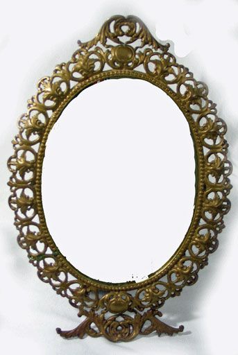Ornate Brass Framed Mirror