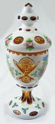 Bohemian Cut to Clear Case Glass Jar with Lid