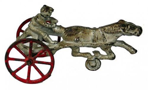 Cast Iron Horse Drawn Sulky with Driver