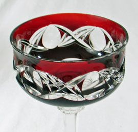 Cut Glass Ruby Compote