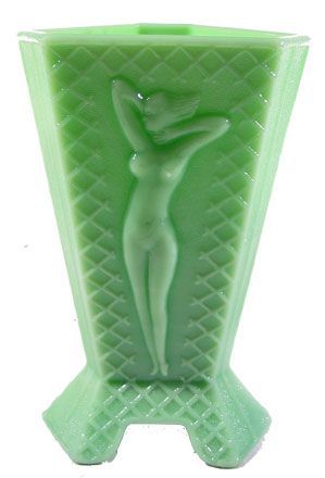 McKee Jadeite Vase with Nude