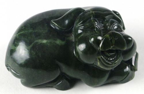 Chinese Carved Jade Pig