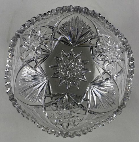 American Brilliant Cut Glass Bowl - 9 1/4" - Late 19th C.