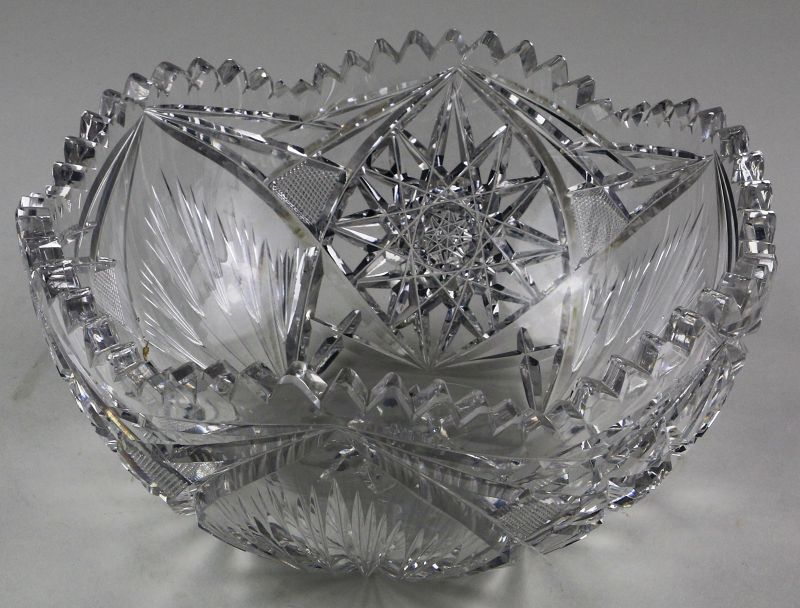 American Brilliant Cut Glass Bowl - 9 1/4&quot; - Late 19th C.