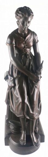 French Bronze Sculpture, Cendrillon by Jean-Jules Frere