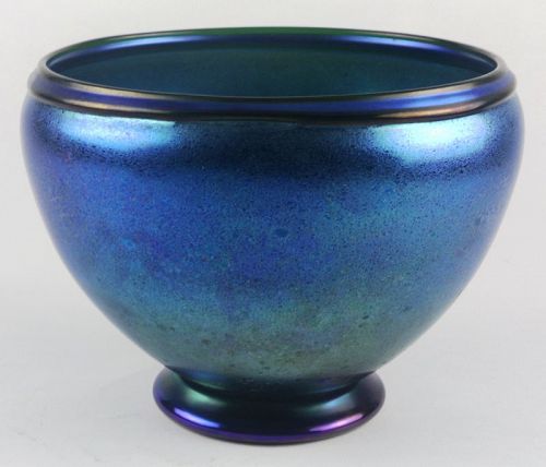 1988 Orient & Flume Blue Cypriot Bowl by David Smallhouse
