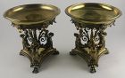 Antique Gilt Bronze Empire Tazza, Pair, by Elkington & Co.