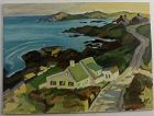 Mid 20th Century Oceanside Scenic Highway Oil Painting by E. Harkins
