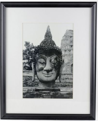 "Smiling Buddha" Contemporary Silver Gelatin Photograph, Framed