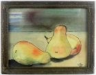 Still Life of Pears, Robert Walker (American), Watercolor Framed