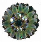 Juliana Shades of Green Aurora Borealis Starburst Rhinestone Brooch