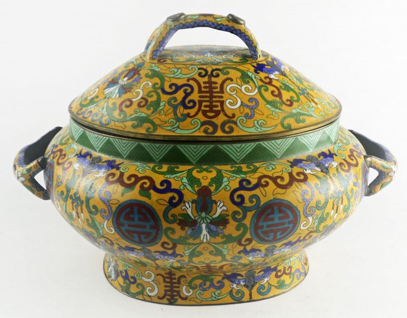 Antique Chinese Cloisonne Tureen