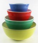 Vintage  Pyrex Opalware Primary Colors Nesting Bowls