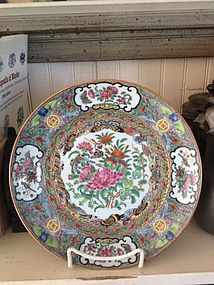Chinese Export Porcelain Rose Canton Plate, c. 1830
