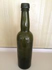 Green Beer Bottle with Etching, c. 1950