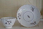 English Worcester Porcelain Tea Bowl & Saucer, c. 1790