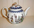 English Worcester Tea Pot, c. 1770, Chinese Family