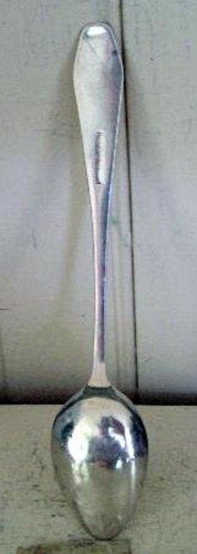 Late Colonial Coffin Handle Silver Teaspoon, c. 1800