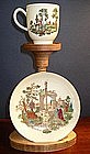 English Worcester Porcelain Cup & Saucer, c. 1768