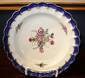 English Worcester Porcelain Plate, c. 1770