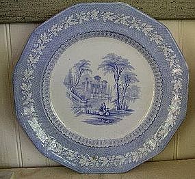 English Staffordshire Blue & White Transfer Plate 1845