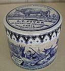 French Pottery Beef Pate Blue&White Pot&Pot Lid, c.1840