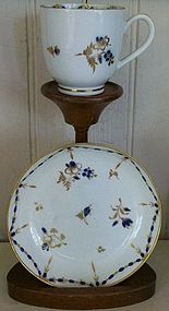 English Caughley Tea Cup and Saucer, c. 1780