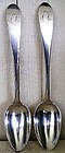 Pair Colonial Silver Tablespoons, c. 1770, Halsted